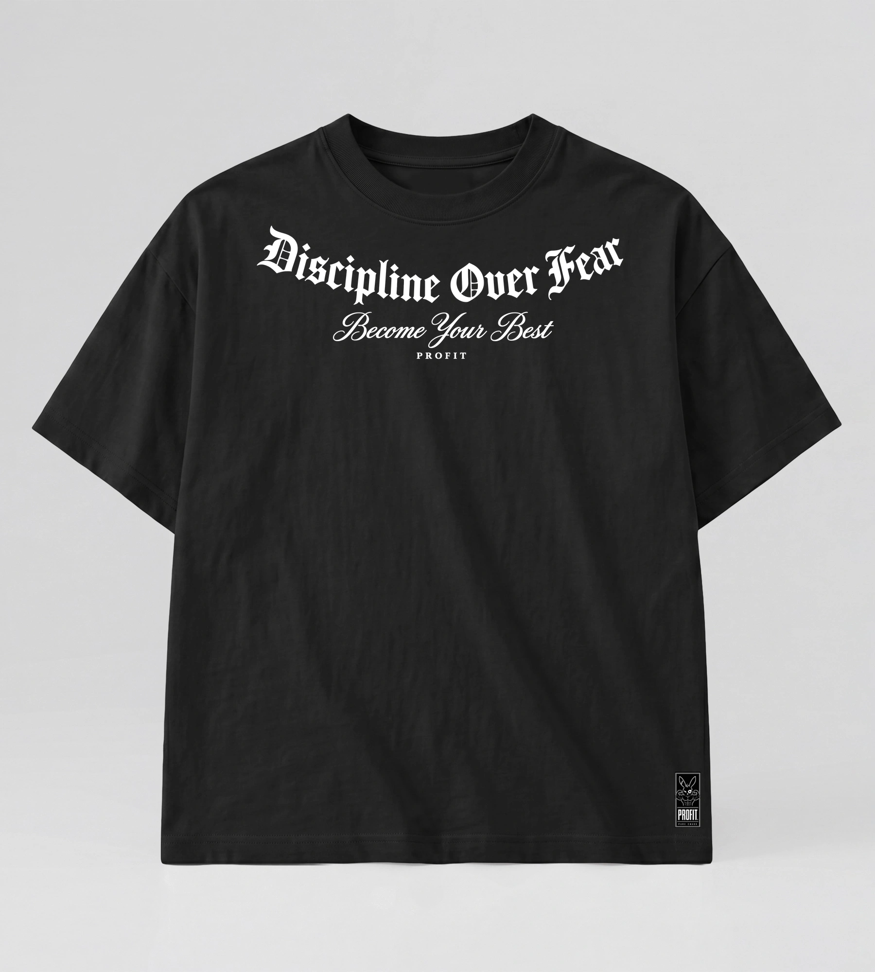 Camiseta Oversized Suedine Discipline Over Fear