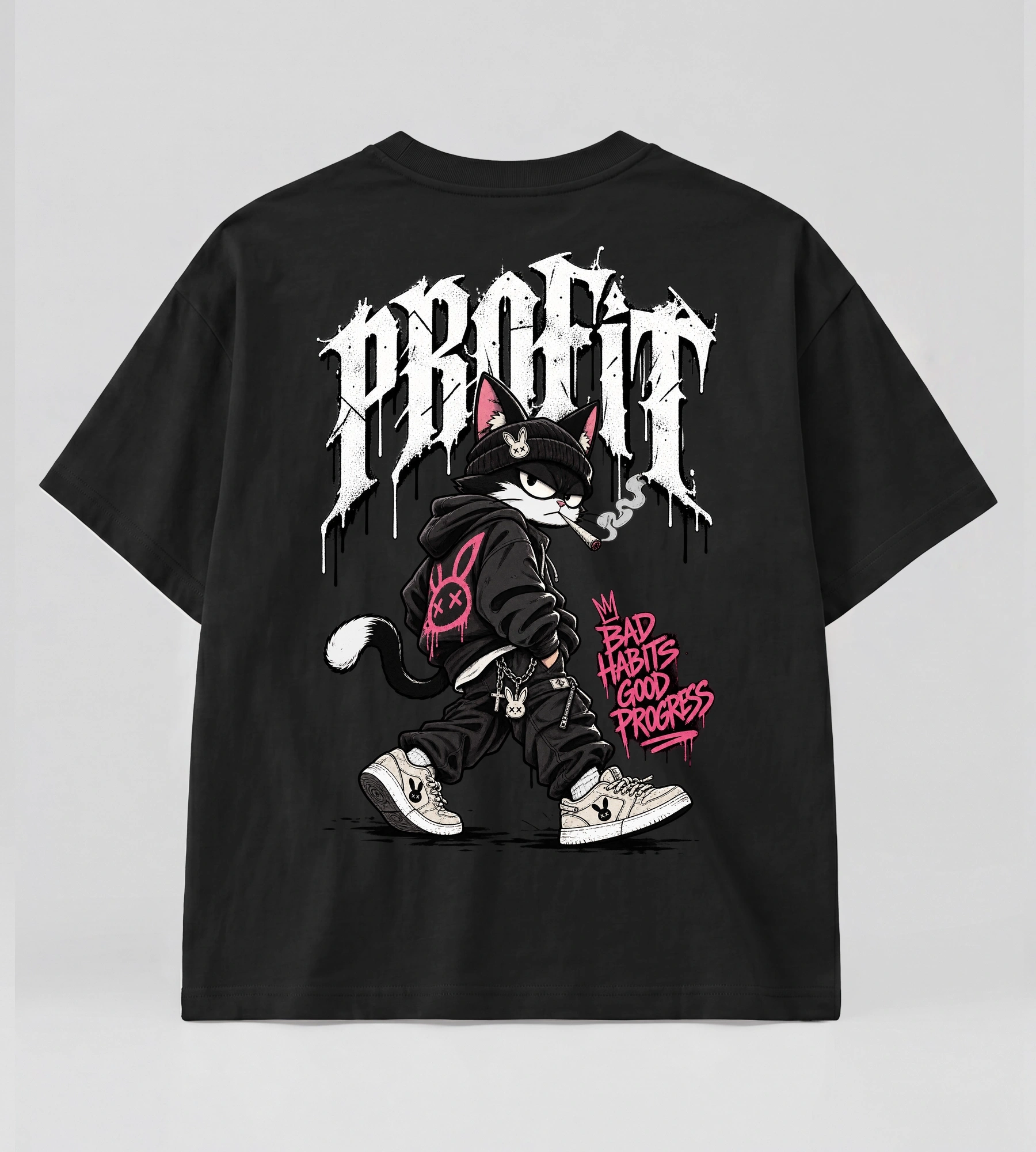 Camiseta Oversized Suedine Bad Habits Good Progress